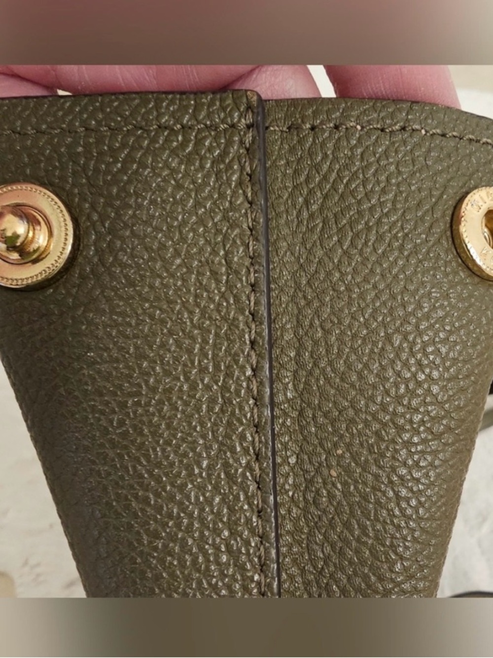 Michael Kors Olive Pebbled Leather Backpack with Gold Hardware - Picture 5 of 13